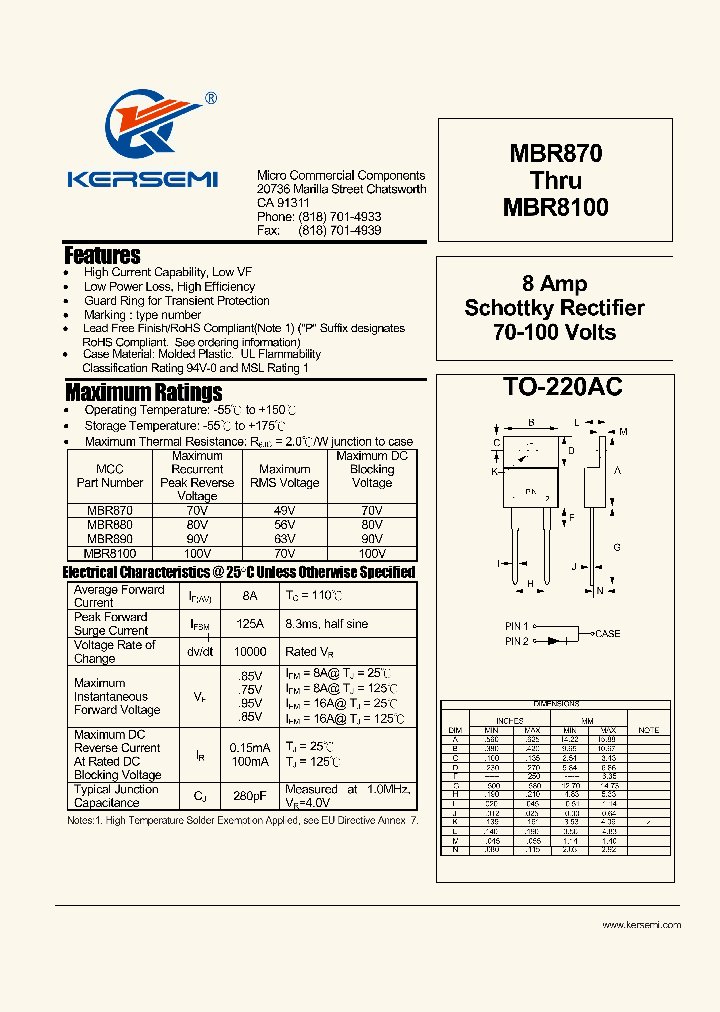 MBR870_7281995.PDF Datasheet