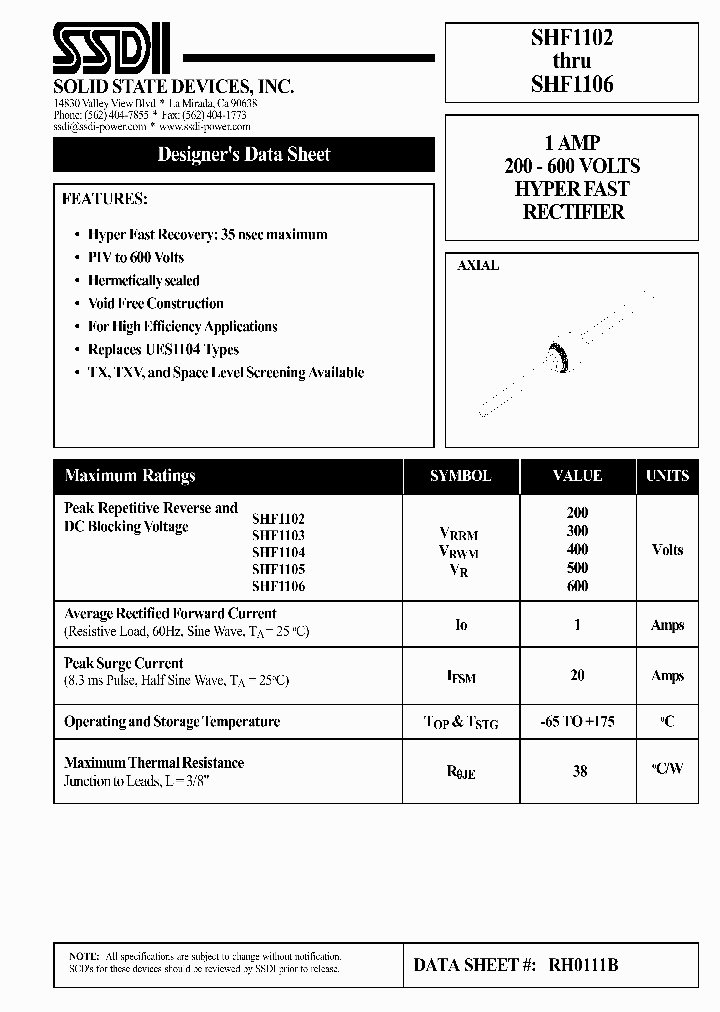 SHF1103_7282287.PDF Datasheet