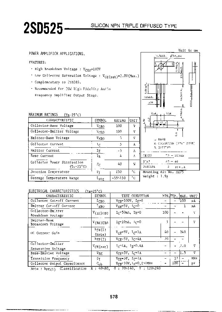 2SD525Y_7283382.PDF Datasheet