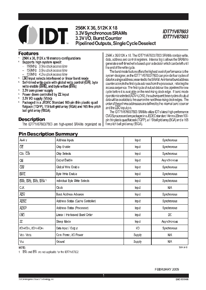 71V67803S150BGG_7282904.PDF Datasheet