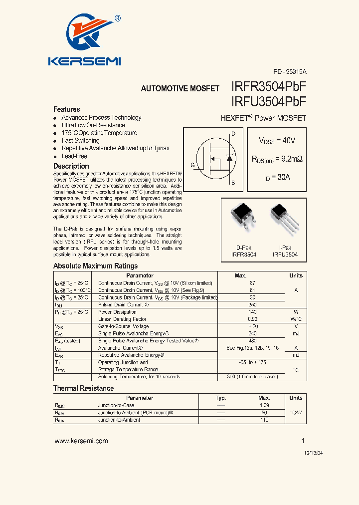 IRFRU3504PBF_7284209.PDF Datasheet