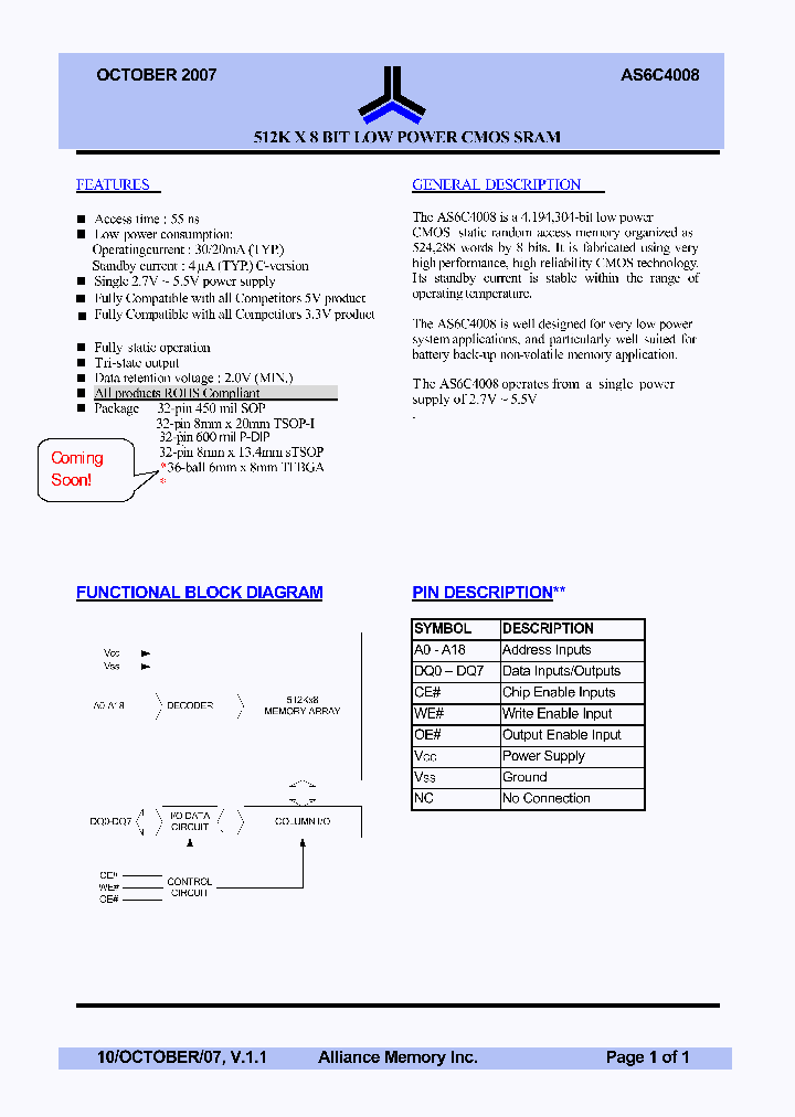 AS6C4008-55STIN_7284680.PDF Datasheet
