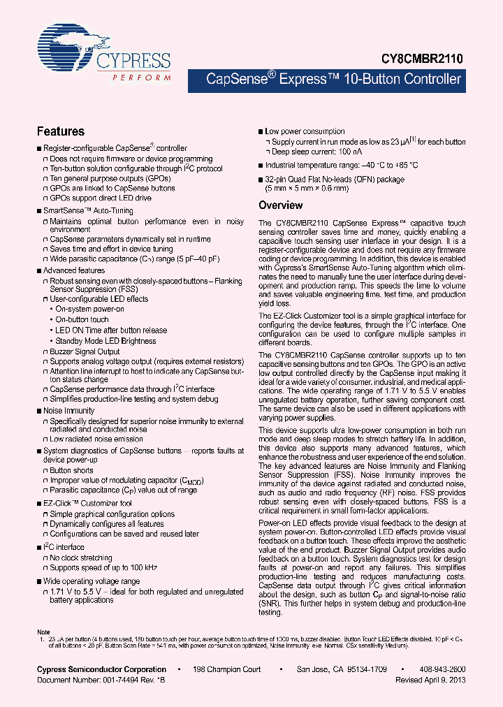 CY8CMBR211013_7288192.PDF Datasheet