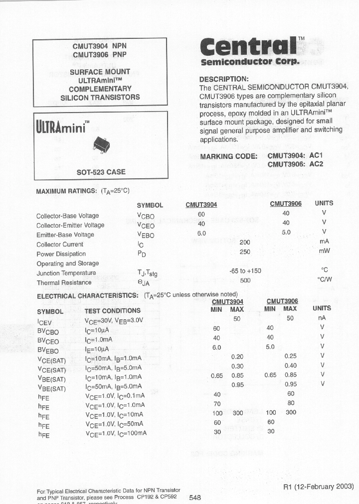 CMUT3906TR_7288690.PDF Datasheet