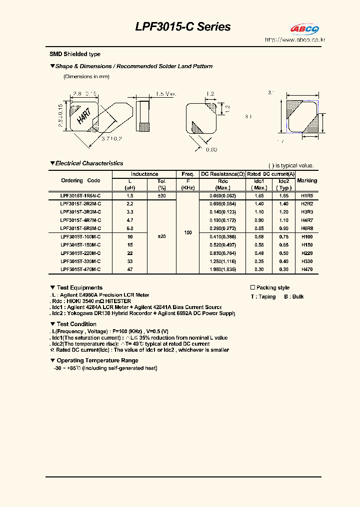LPF3015T-2R2M-C_7289860.PDF Datasheet
