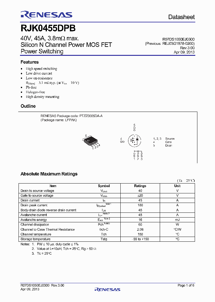 RJK0455DPB_7291391.PDF Datasheet