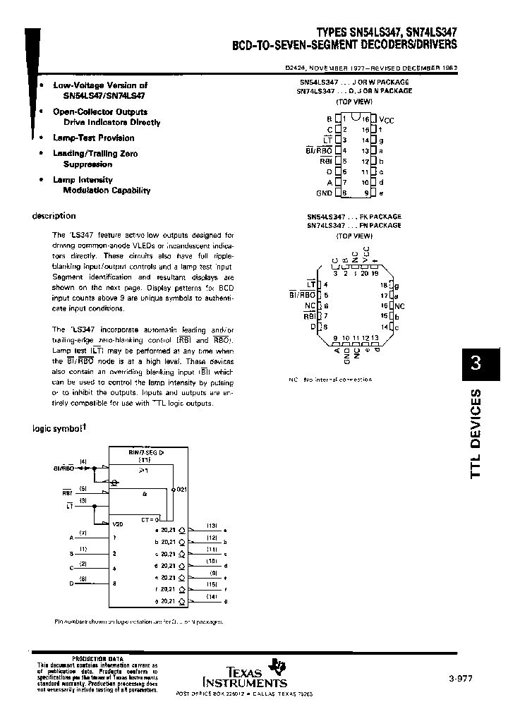 TEXASINSTRUMENTSINC-SN74LS347N_7293083.PDF Datasheet