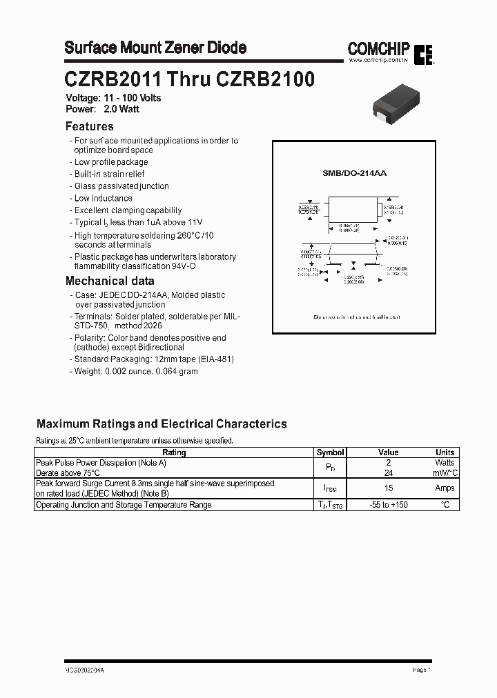 COMCHIPTECHNOLOGYCOLTD-CZRB2075_7294733.PDF Datasheet