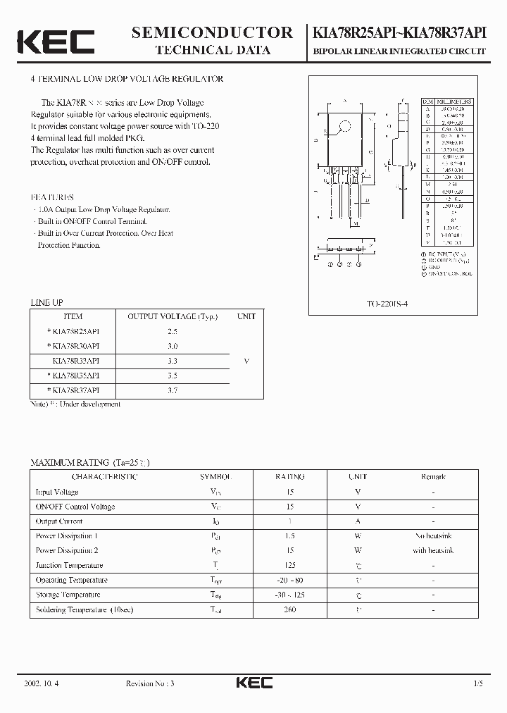 KECHOLDINGS-KIA78R25API_7292697.PDF Datasheet