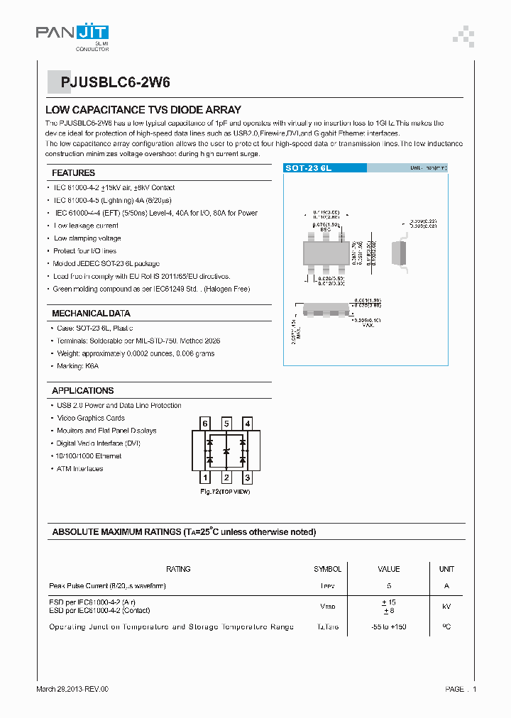 PJUSBLC6-2W6_7299434.PDF Datasheet