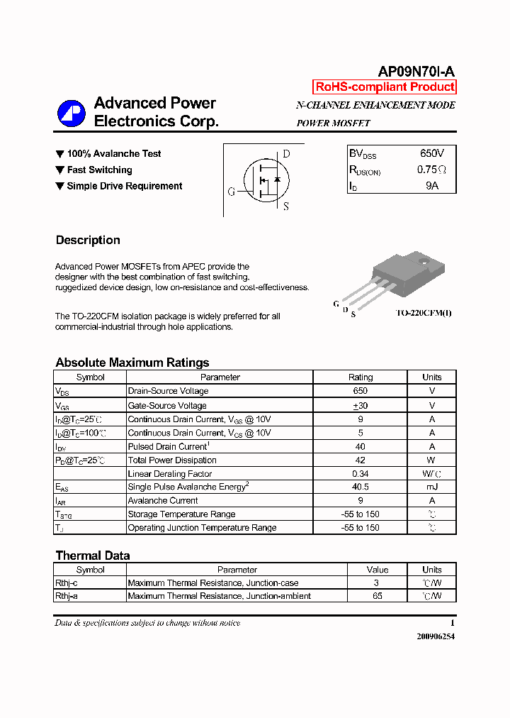 AP09N70I-A09_7299610.PDF Datasheet
