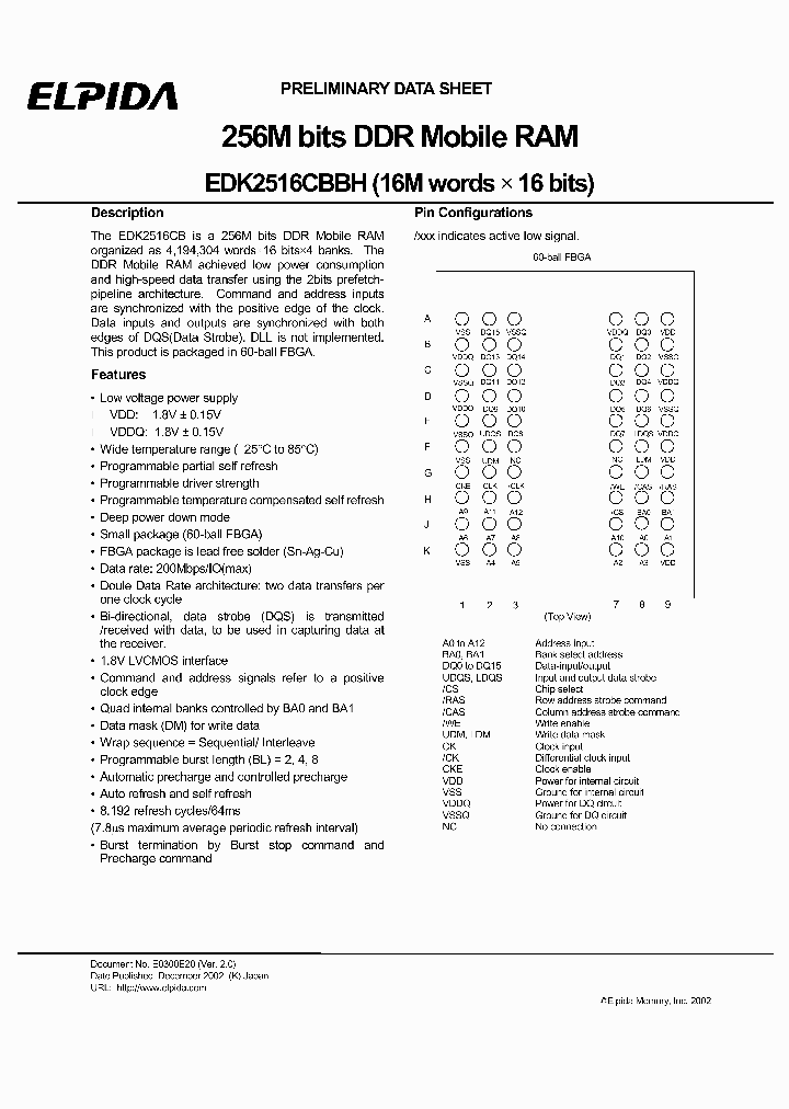 ELPIDAMEMORYINC-EDK2516CBBH-15-E_7300203.PDF Datasheet
