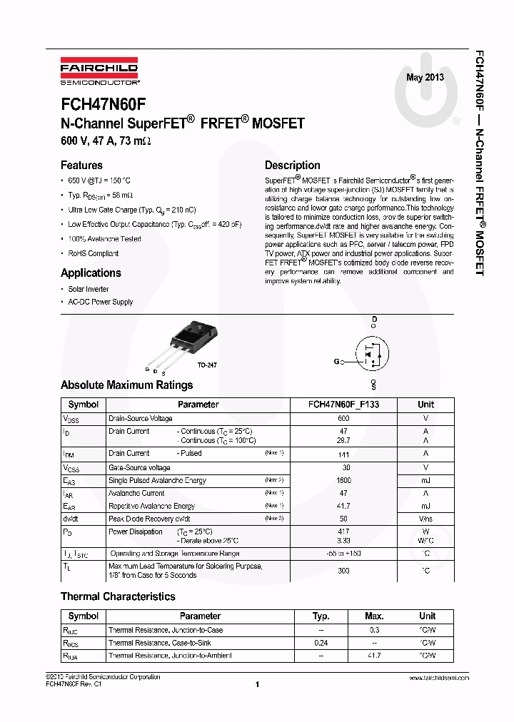 FCH47N60F_7300926.PDF Datasheet