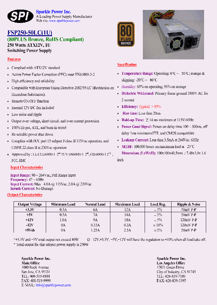 FSP250-50LC1U_7301048.PDF Datasheet