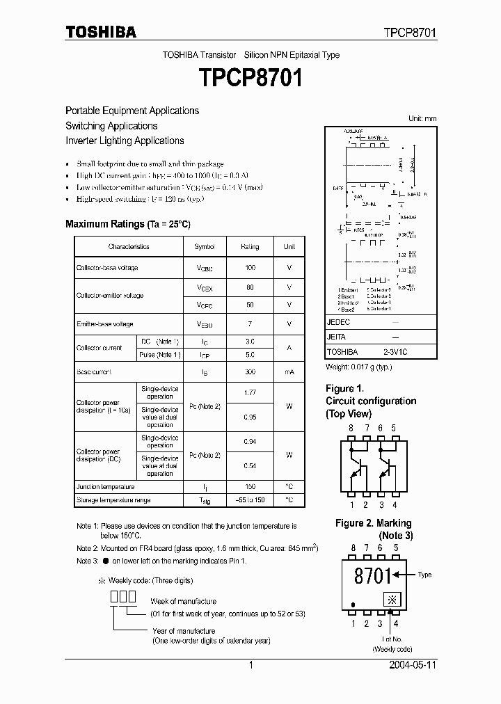 TPCP8701_7301159.PDF Datasheet