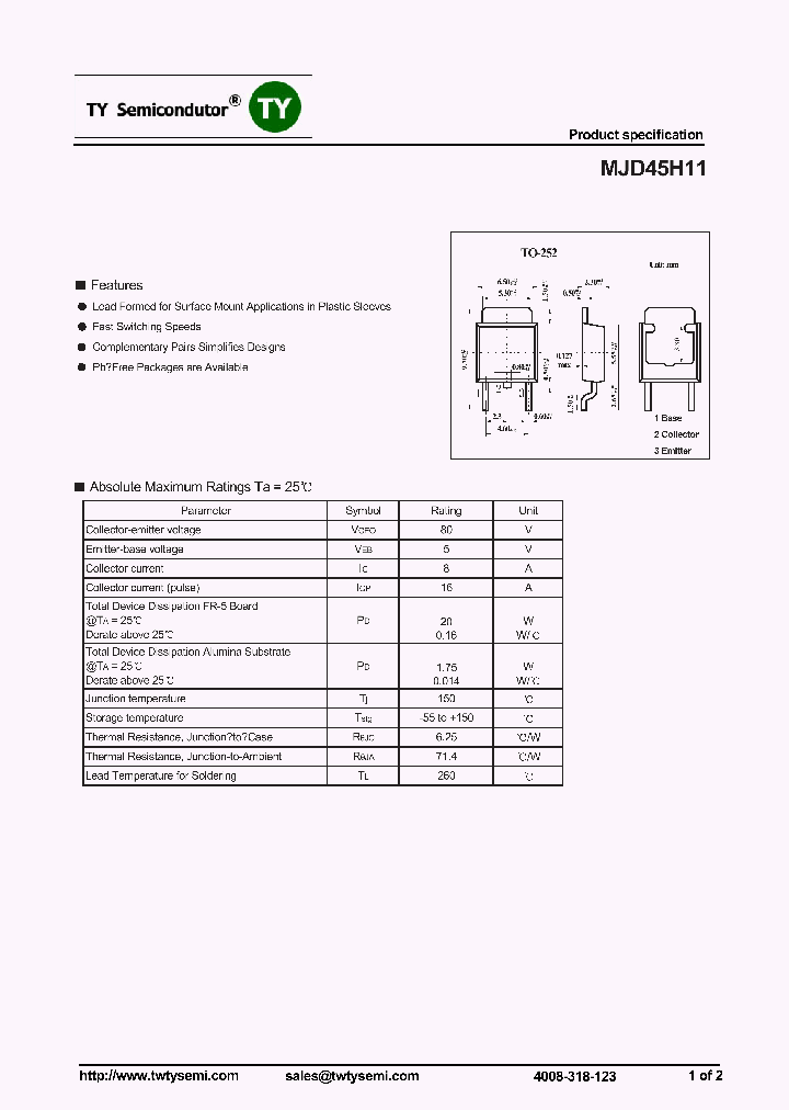 MJD45H11_7301551.PDF Datasheet