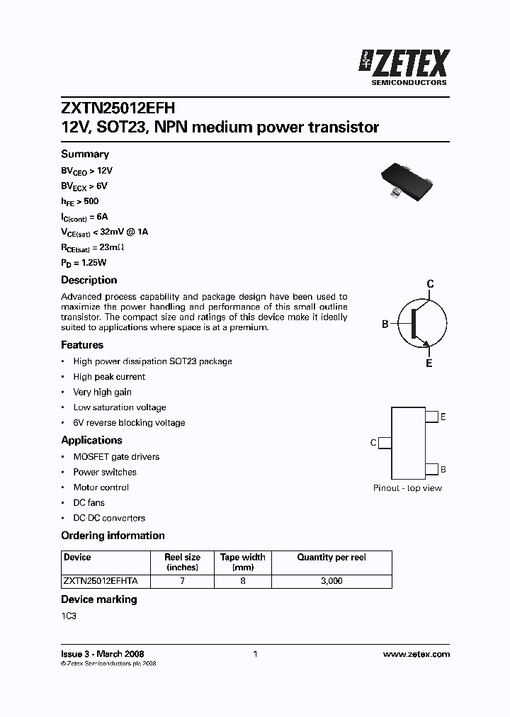ZXTN25012EFHTA_7302659.PDF Datasheet