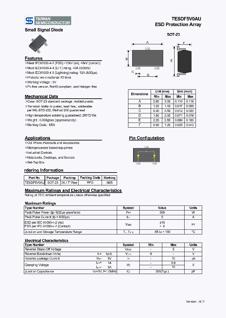 TESDF5V0AU_7304099.PDF Datasheet