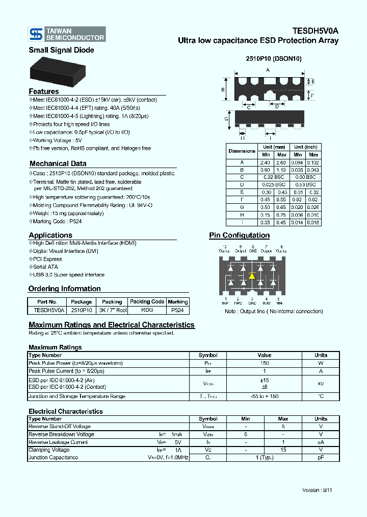 TESDH5V0A_7304100.PDF Datasheet