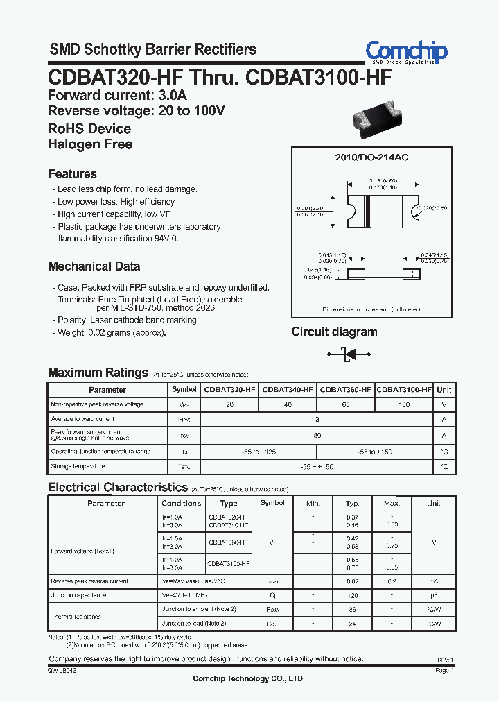 CDBAT340-HF_7305410.PDF Datasheet