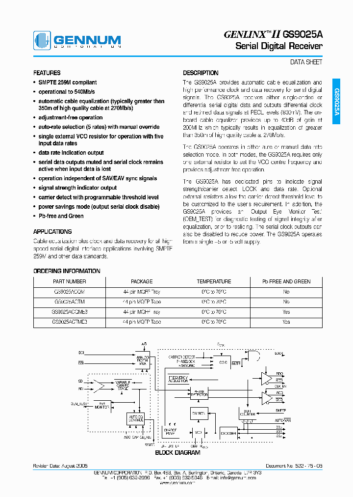 GS9025ACQME3_7305899.PDF Datasheet