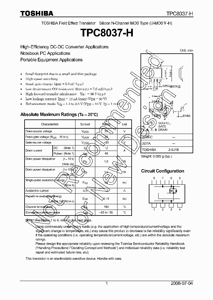 TPC8037-H_7307831.PDF Datasheet