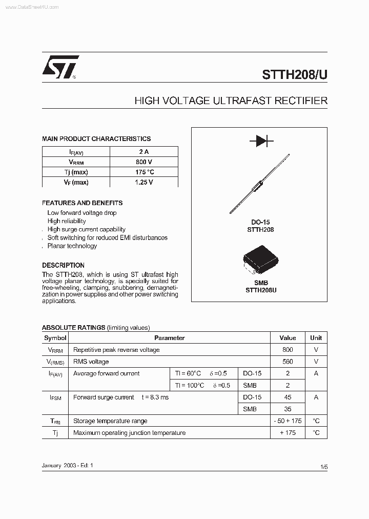 STTH208_7309340.PDF Datasheet
