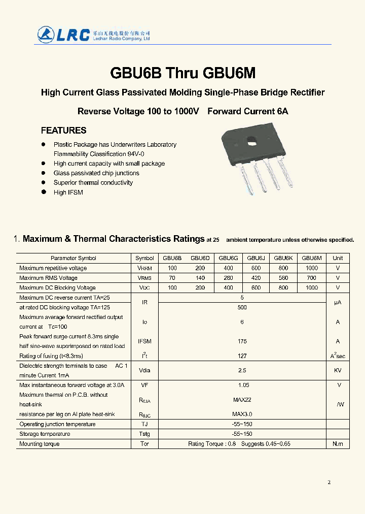 GBU6J_7309497.PDF Datasheet
