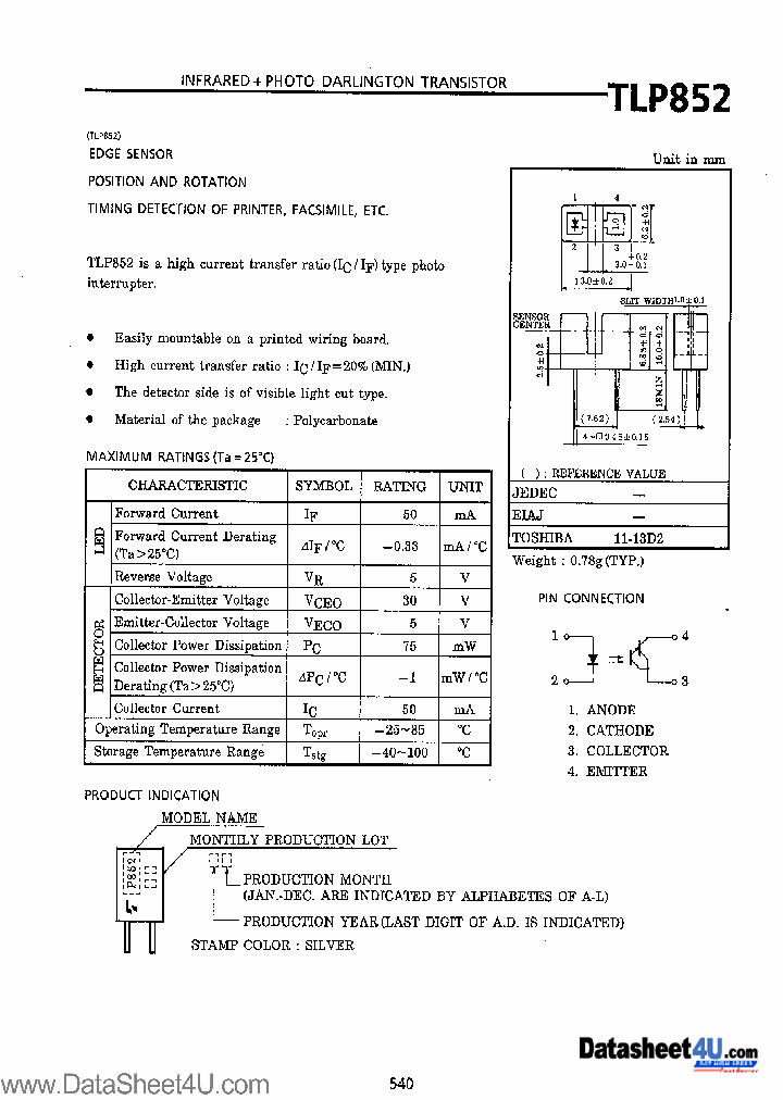 TLP852_7310037.PDF Datasheet