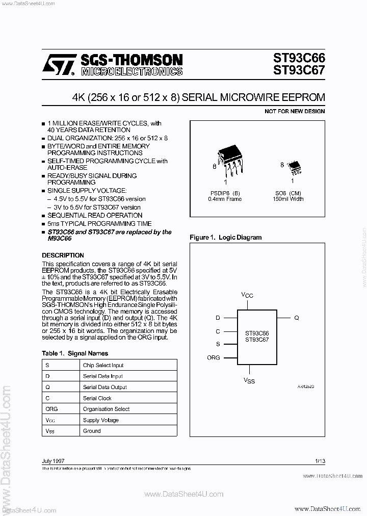 ST93C67_7311097.PDF Datasheet