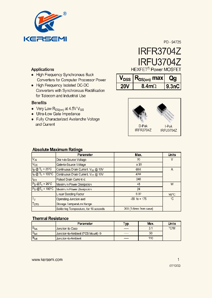 IRFR3704Z_7311073.PDF Datasheet
