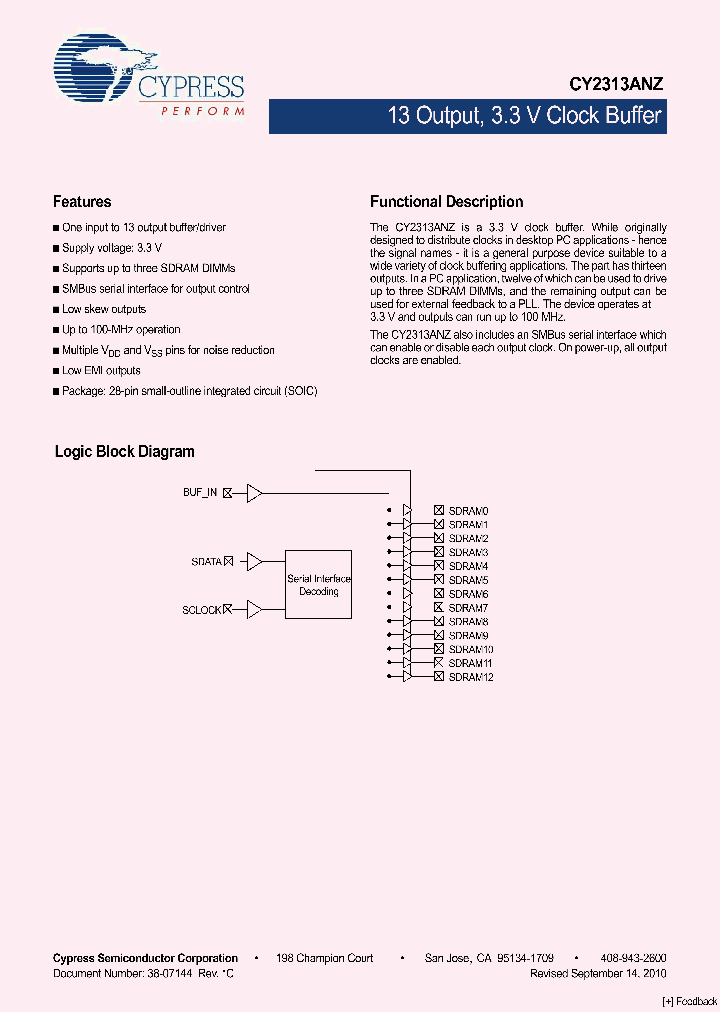 CY2313ANZSC-1T_7311842.PDF Datasheet