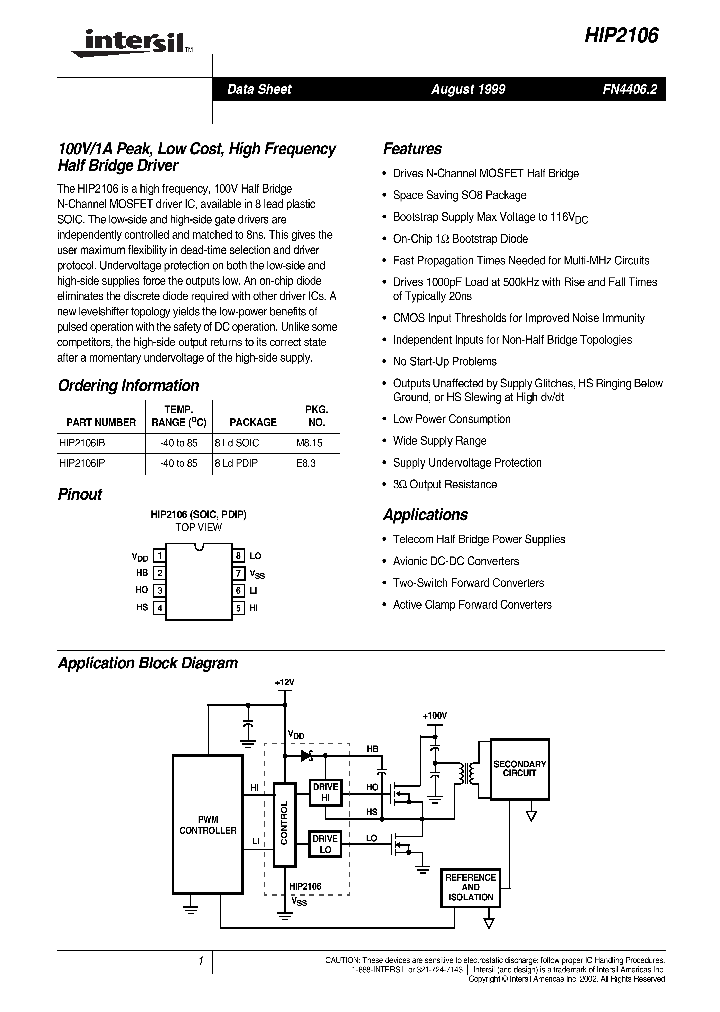 HIP2106IBT_7312015.PDF Datasheet
