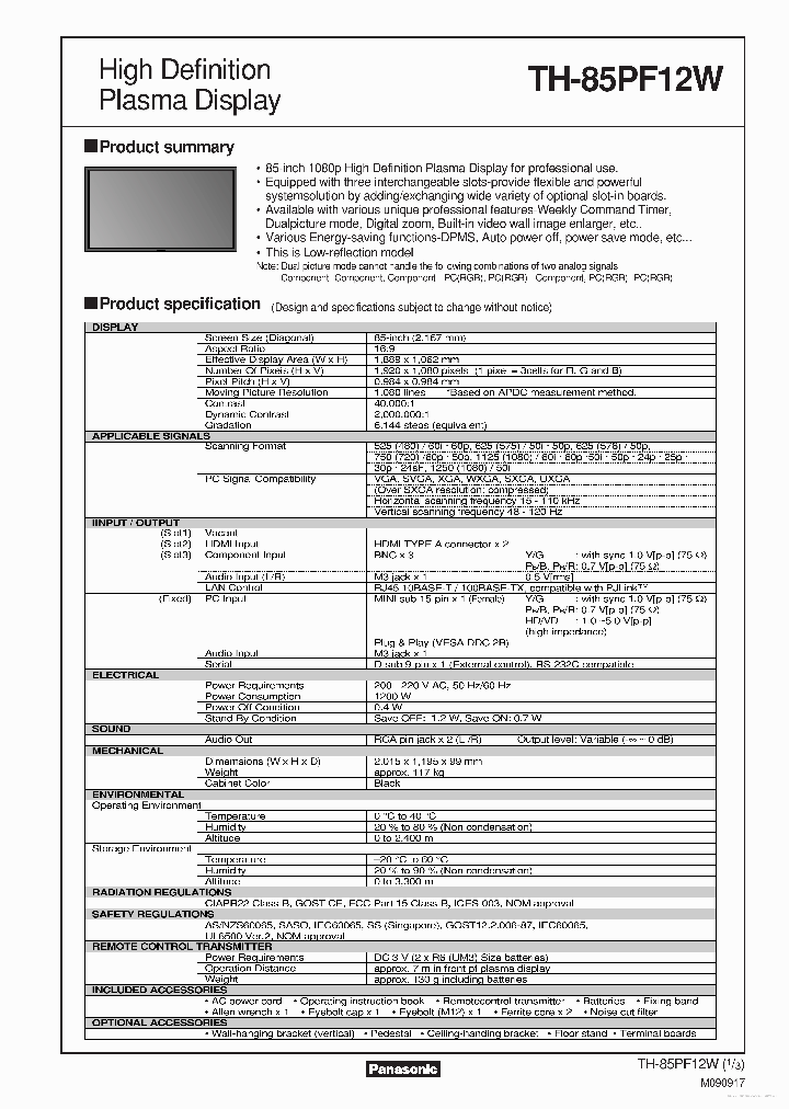 TH-85PF12W_7313974.PDF Datasheet