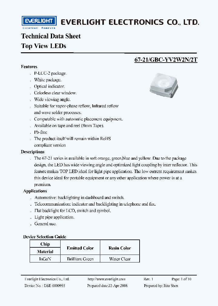 67-21GBC-YV2W2N2T_7314293.PDF Datasheet