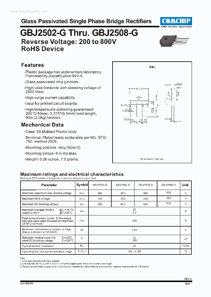 GBJ2502-G_7314745.PDF Datasheet