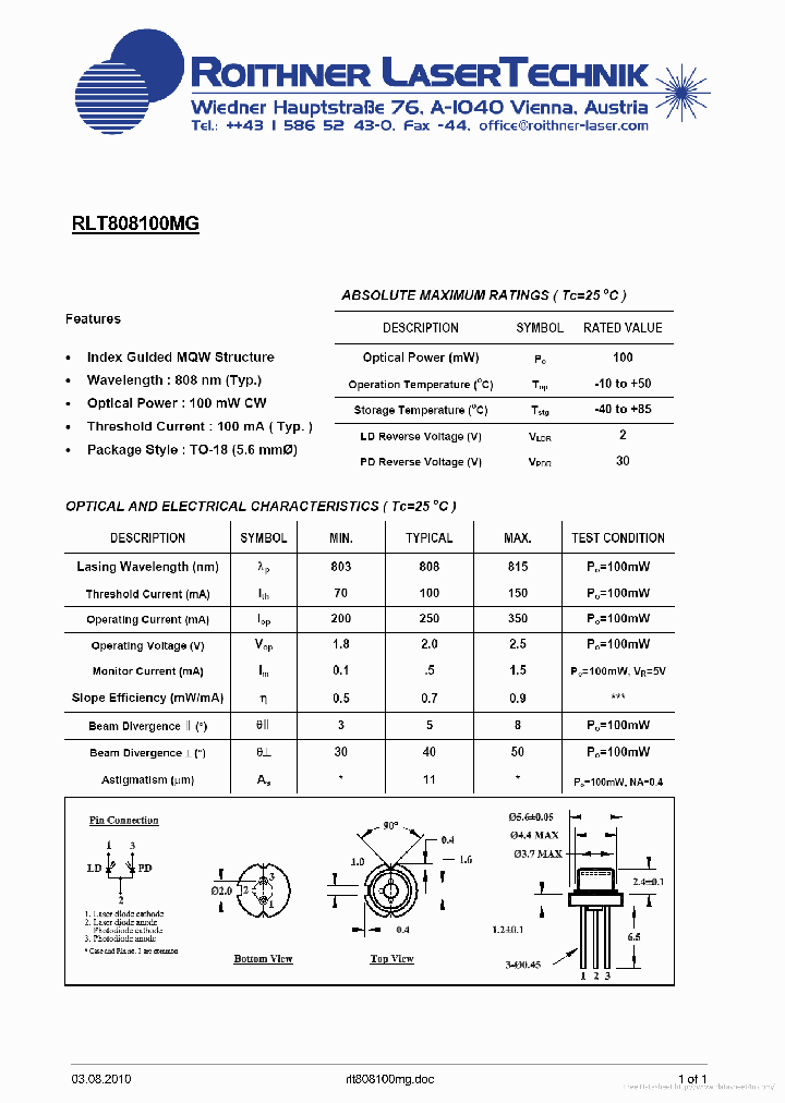 RLT808-100MG_7316462.PDF Datasheet
