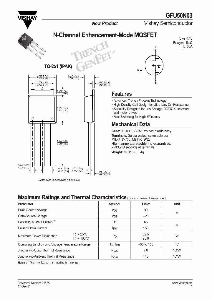 GFU50N03_7318222.PDF Datasheet