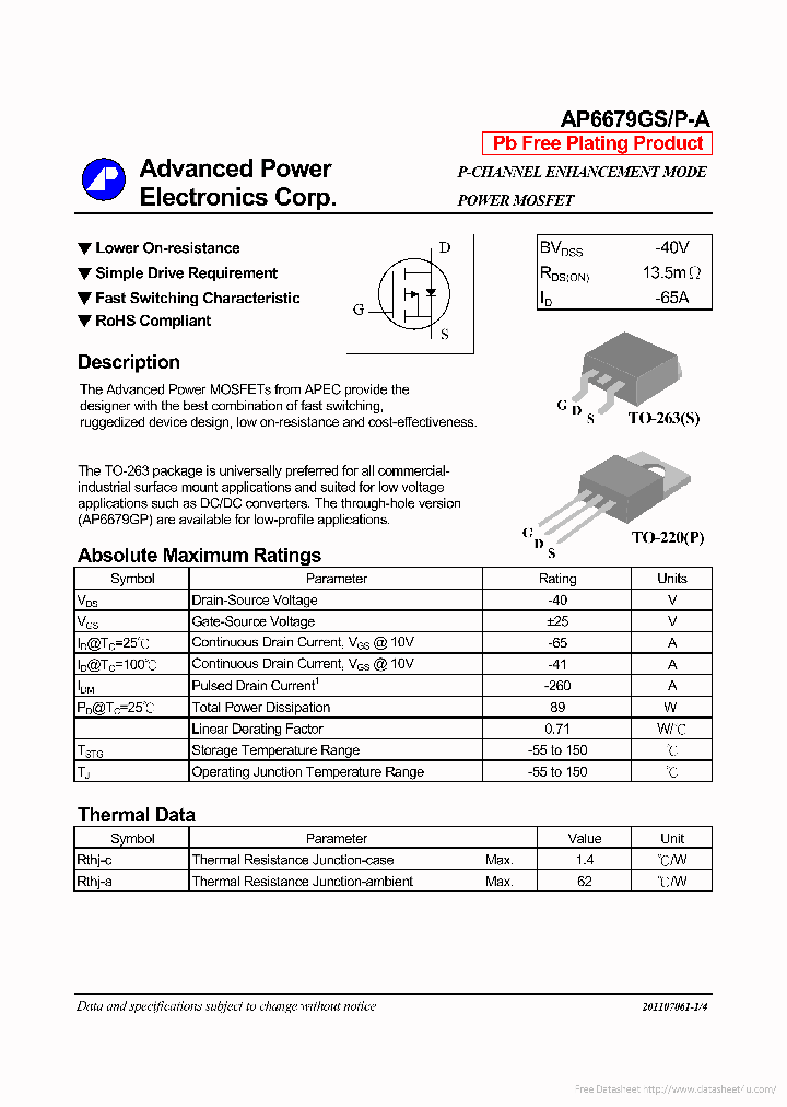 AP6679GP-A_7320679.PDF Datasheet