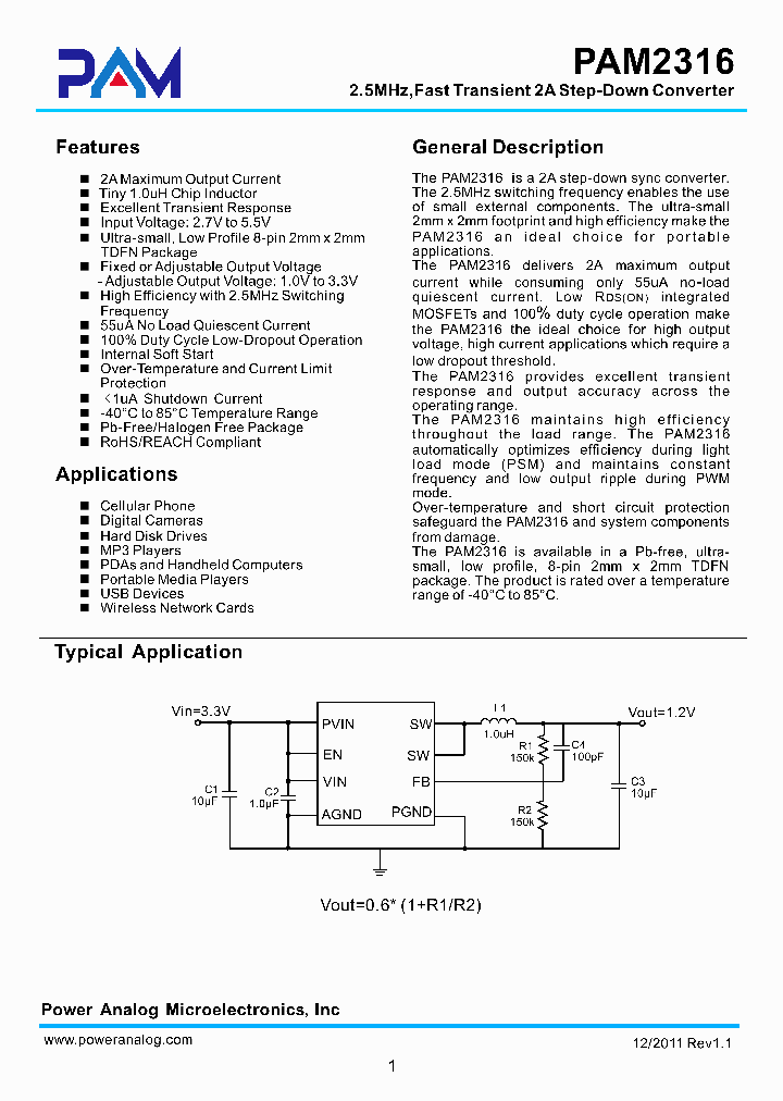 PAM2316AGCADJ_7320984.PDF Datasheet