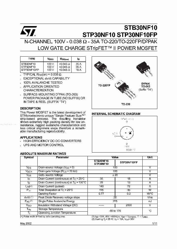 STP30NF10_7321351.PDF Datasheet