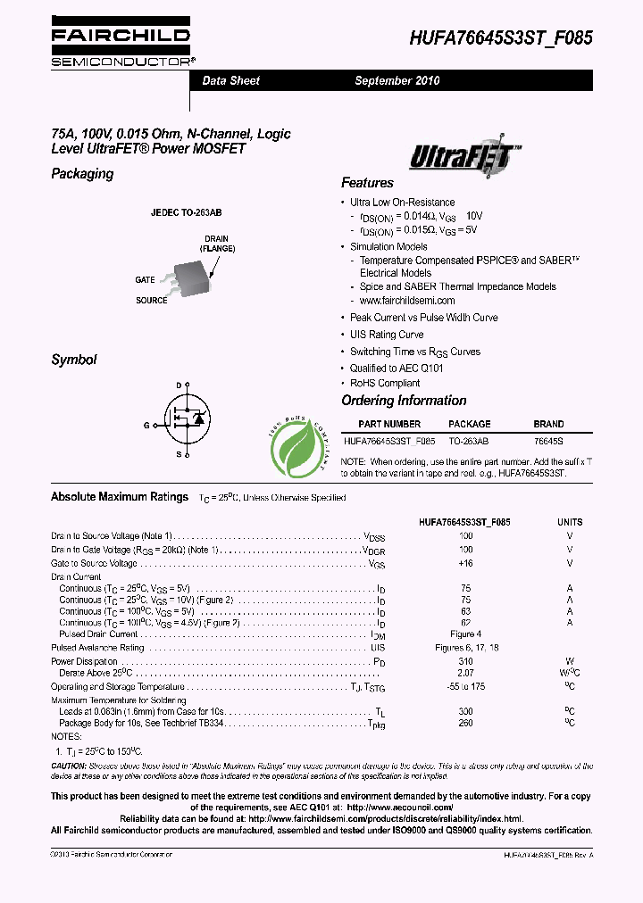 HUFA76645S3ST_7321497.PDF Datasheet
