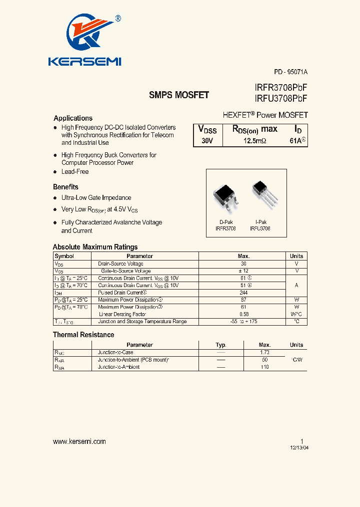 IRFU3708PBF_7325502.PDF Datasheet