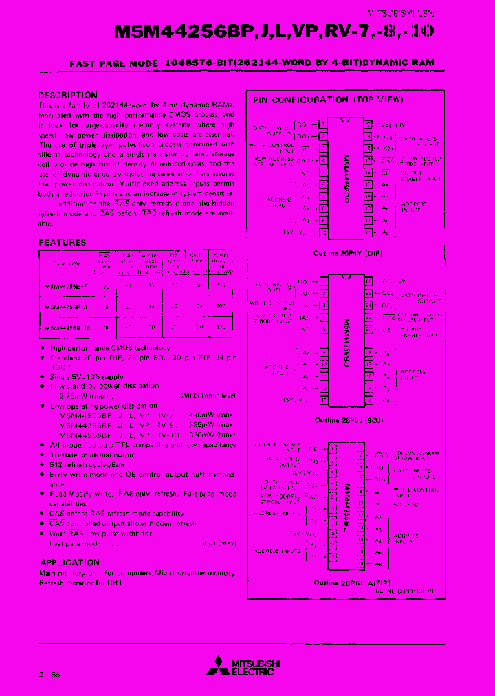 M5M44256BRV-8_7325444.PDF Datasheet