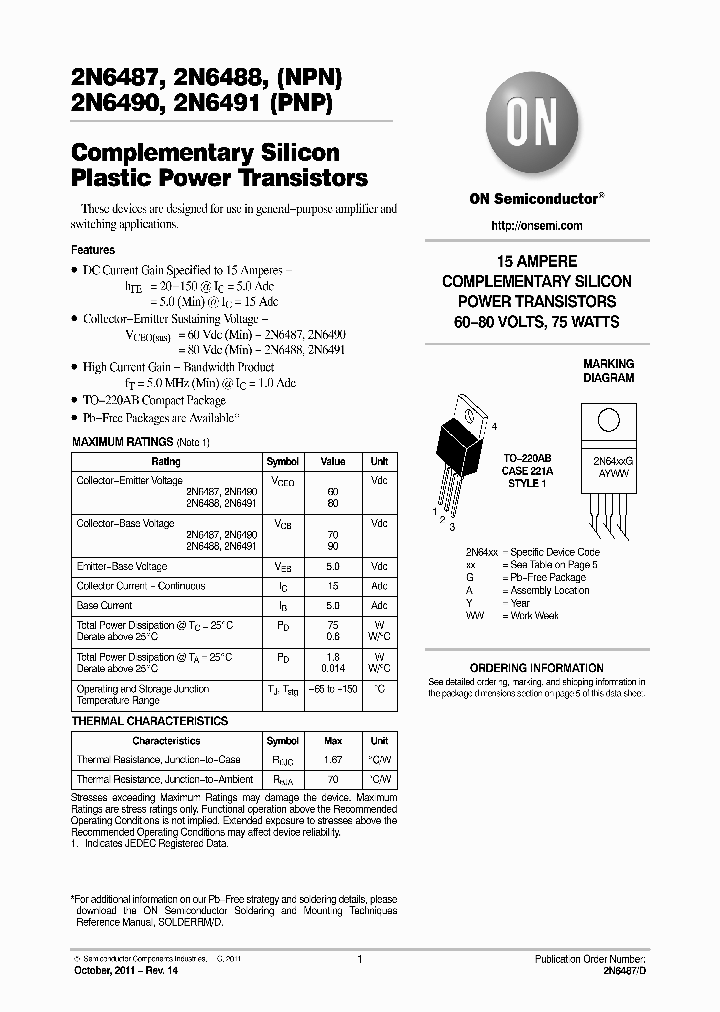 2N6491G_7326999.PDF Datasheet