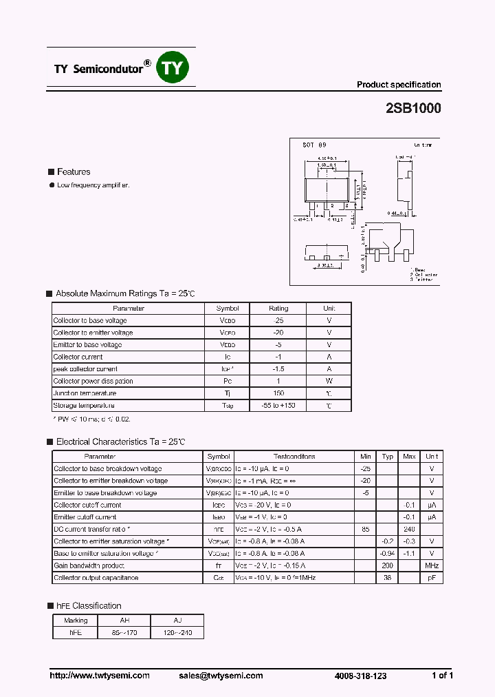 2SB1000_7327767.PDF Datasheet