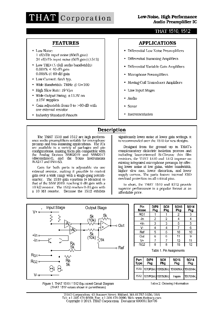 THAT1510_7328379.PDF Datasheet