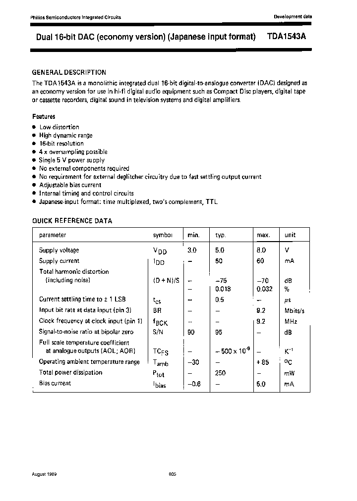 NXPSEMICONDUCTORS-TDA1543APN_7330620.PDF Datasheet