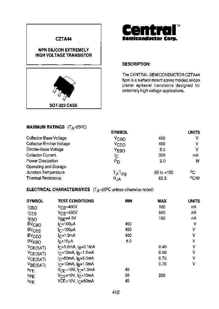 CENTRALSEMICONDUCTORCORP-CZTA44TR13_7331255.PDF Datasheet