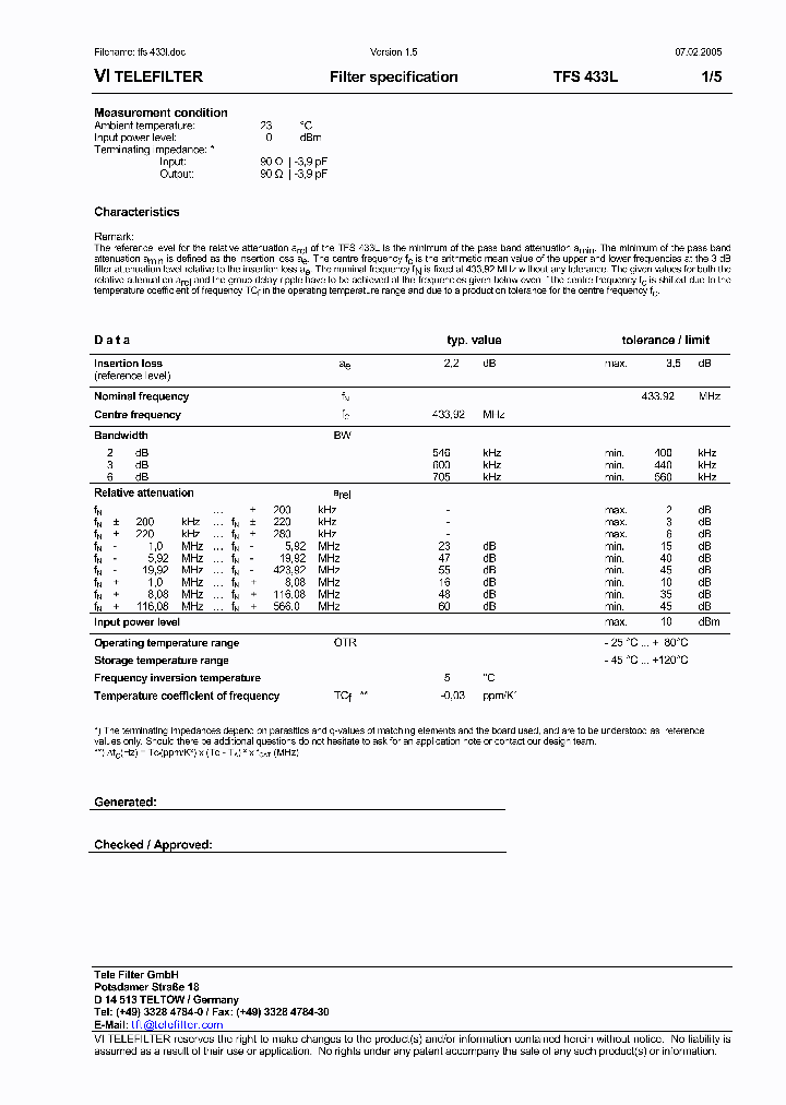 TFS433L05_7331883.PDF Datasheet